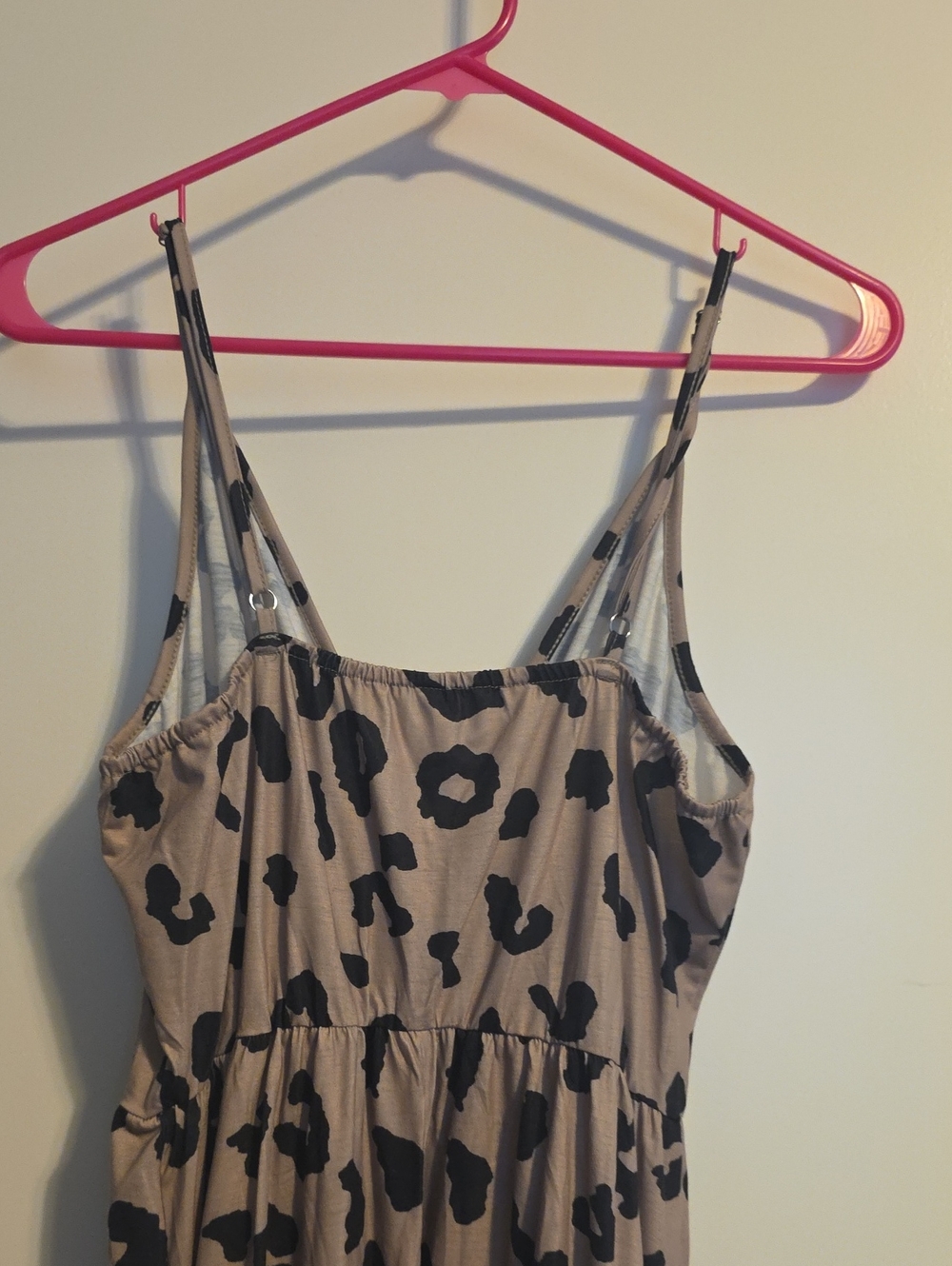 Beige Leopard Print Wrap Midi Dress - Picture 5 of 6